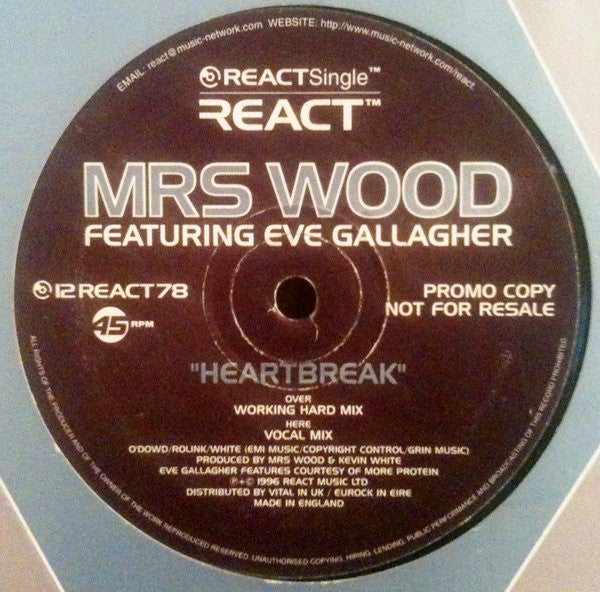 Mrs. Wood - Heartbreak - Used Vinyl Record 12"