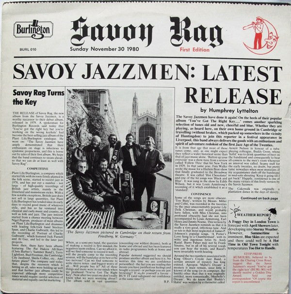 Savoy Jazz Men - Savoy Rag - Used Vinyl Record