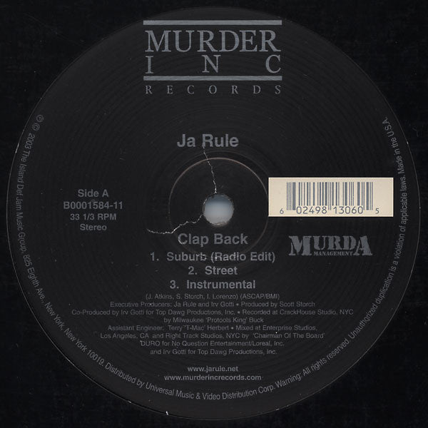 Ja Rule - Clap Back / The Crown - Used Vinyl Record 12"