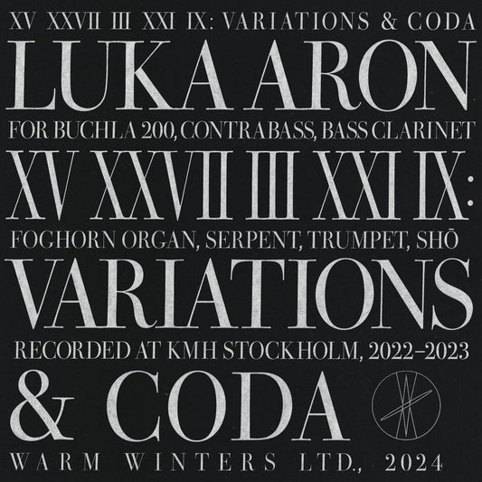 Luka Aron - XV XXVII III XXI IX: Variations & Coda - Vinyl Record