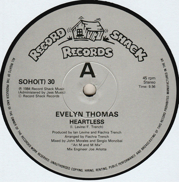 Evelyn Thomas - Heartless - Used Vinyl Record 12"