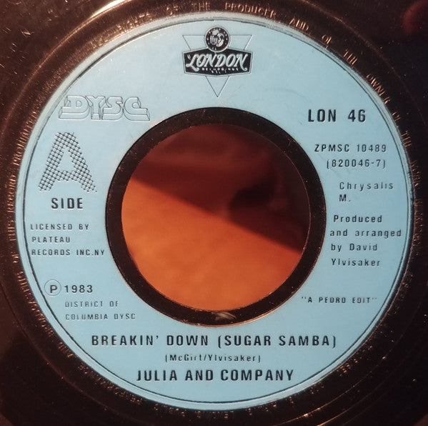 Julia And Company - Breakin' Down (Sugar Samba) - Used Vinyl Record