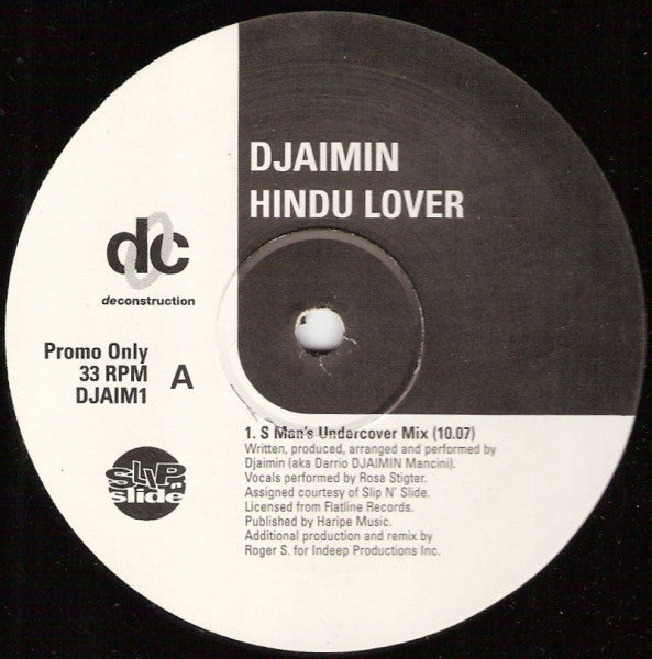 Djaimin - Hindu Lover - Used Vinyl Record 12"