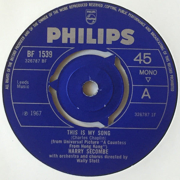 Harry Secombe - This Is My Song / Song Of The Valley - Used Vinyl Re