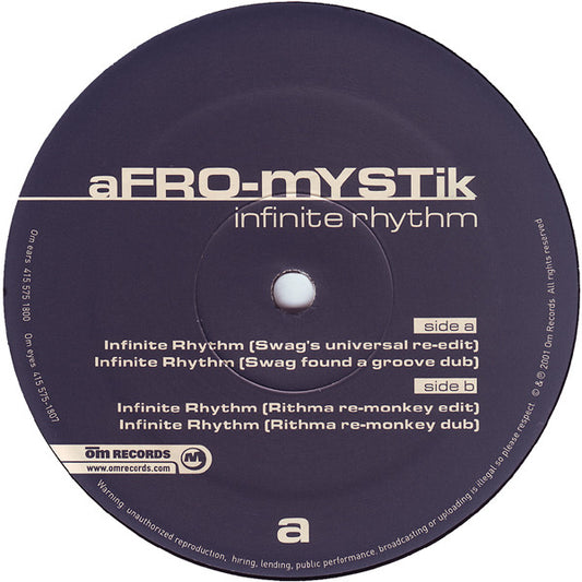Afro-Mystik - Infinite Rhythm (Remixes) - Used Vinyl Record 12"