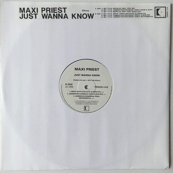 Maxi Priest - Just Wanna Know - Used Vinyl Record 12"