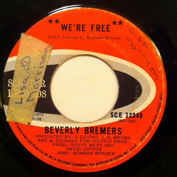 Beverly Bremers - We're Free / Colors Of Love - Used Vinyl Record 7"