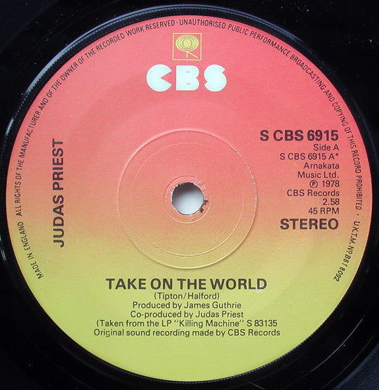 Judas Priest - Take On The World - Used Vinyl Record 7"