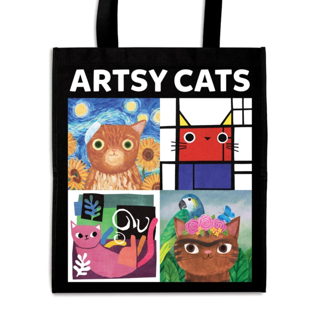Mudpuppy - Artsy Cats Reusable Shopping Bag - New Jigsaw Puzzle