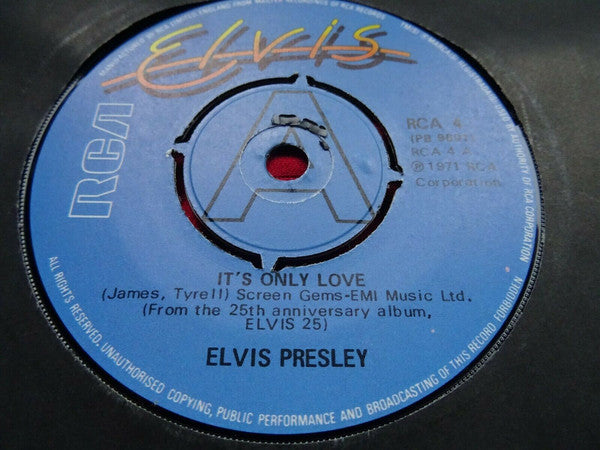 Elvis Presley - It's Only Love - Used Vinyl Record 7"