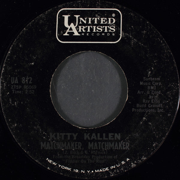 Kitty Kallen - Matchmaker, Matchmaker - Used Vinyl Record 7"