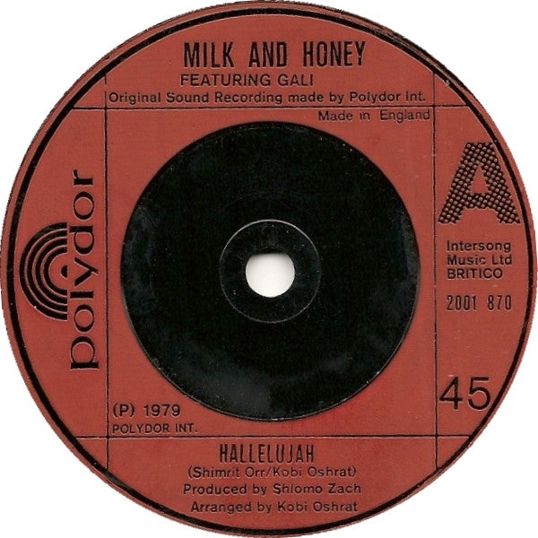 Milk And Honey - Hallelujah - Used Vinyl Record 7"