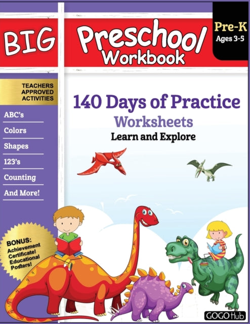 Hub - Big Preschool Workbook  Ages 2-5, 140+ Worksheets of PreK Learni