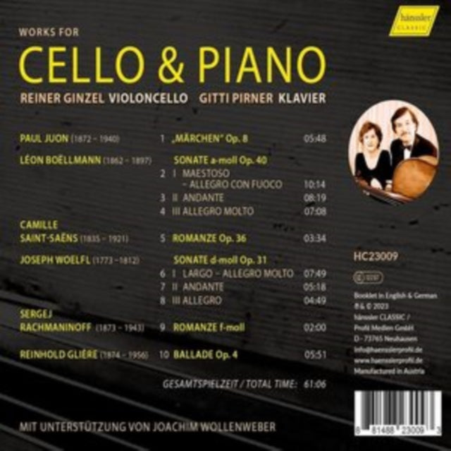 REINER GINZEL; GITTI - WORKS FOR CELLO & PIANO - CD