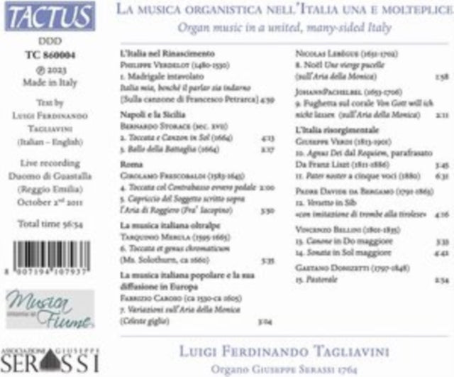 TAGLIAVINI - LA MUSICA ORGANISTICA NELLITA - CD