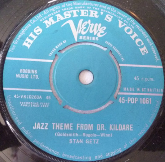 Stan Getz - Jazz Theme From Dr. Kildare - Used Vinyl Record 7"