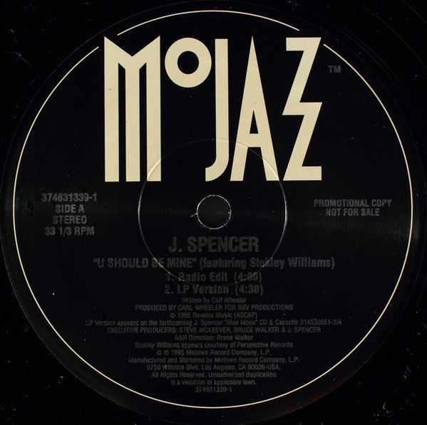J. Spencer - U Should Be Mine - Used Vinyl Record 12"
