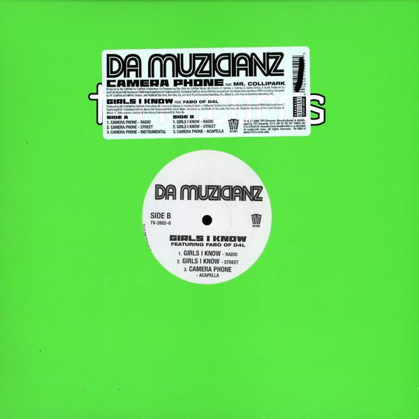 Da Muzicianz - Camera Phone / Girls I Know - Used Vinyl Record 12"
