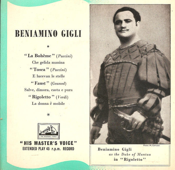 Beniamino Gigli - Operatic Arias - Used Vinyl Record 7"