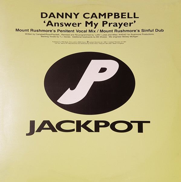 Danny Campbell - Answer My Prayer - Used Vinyl Record 12"