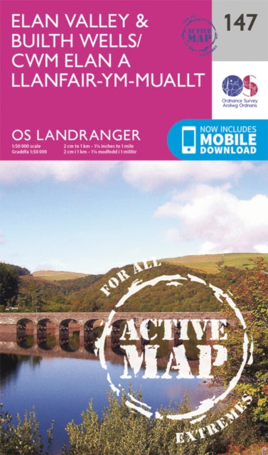 Ordnance Survey - Elan Valley & Builth Wells : 147 - New Sheet map