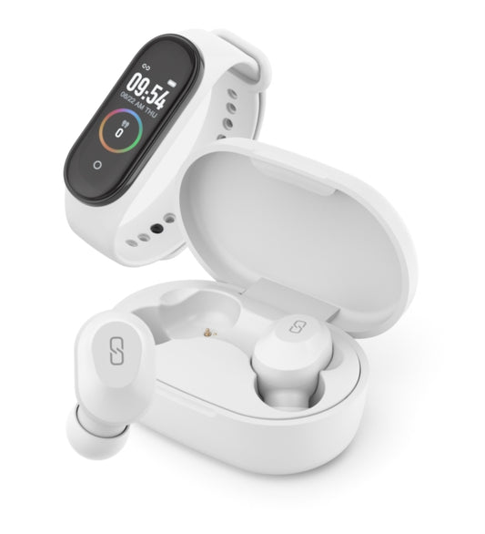 LEDWOOD - Sport pack  - TWS Earphones + activity Tracker KEPLER (White