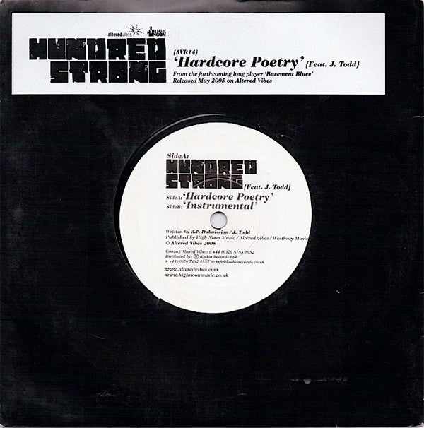 Hundred Strong - Hardcore Poetry - Used Vinyl Record 7"