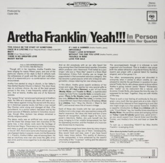 ARETHA FRANKLIN - YEAH - Vinyl Record