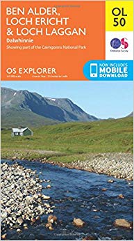 Ordnance Survey - Ben Alder, Loch Ericht & Loch Laggan, Dalwhinnie : O