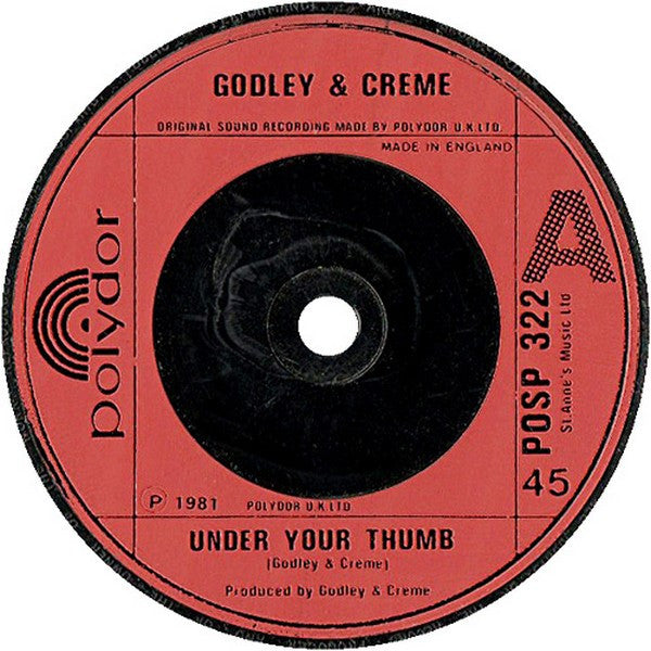 Godley & Creme - Under Your Thumb - Used Vinyl Record 7"