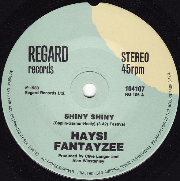 Haysi Fantayzee - Shiny Shiny - Used Vinyl Record 7"