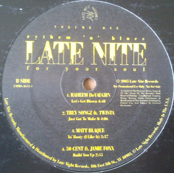 Various - Late Nite Volume One - Used Vinyl Record 12"