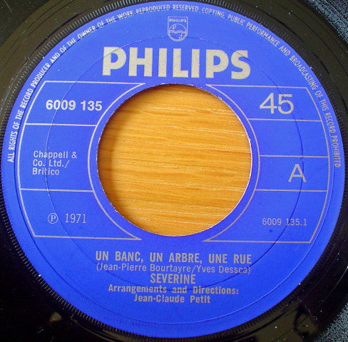 Severine - Un Banc, Un Arbre, Une Rue - Used Vinyl Record 7"