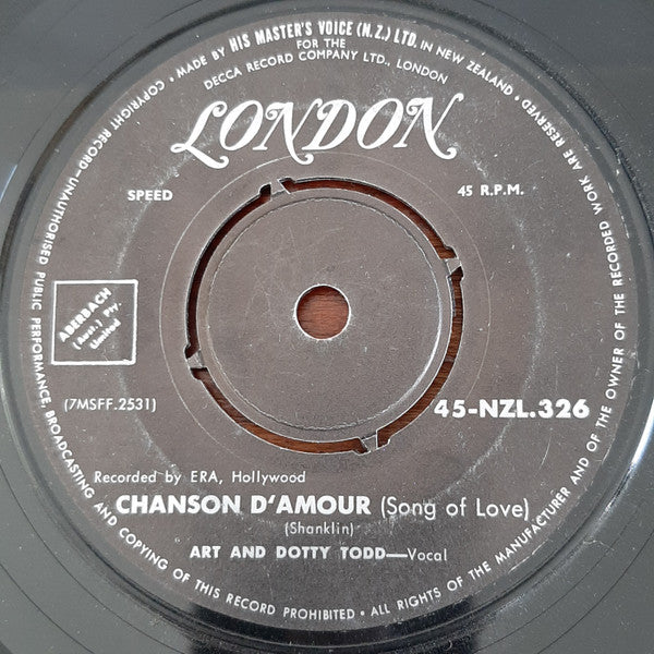 Art And Dotty Todd - Chanson D'Amour (Song Of Love) - Used Vinyl Rec