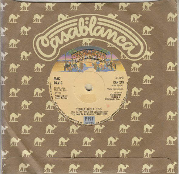 Mac Davis - Tequila Sheila - Used Vinyl Record 7"