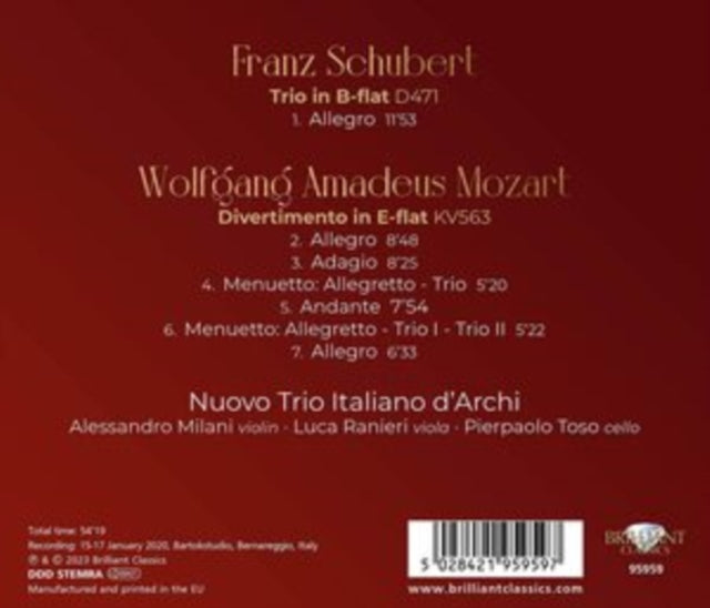 NUOVO TRIO ITALIANO - MOZART DIVERTIMENTO KV563 - CD