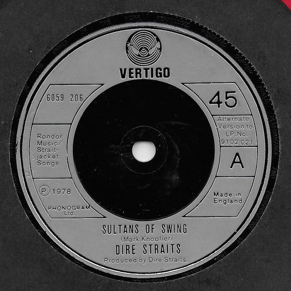 Dire Straits - Sultans Of Swing - Used Vinyl Record 7"