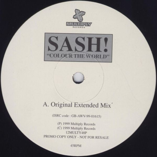 Sash! - Colour The World - Used Vinyl Record 12"