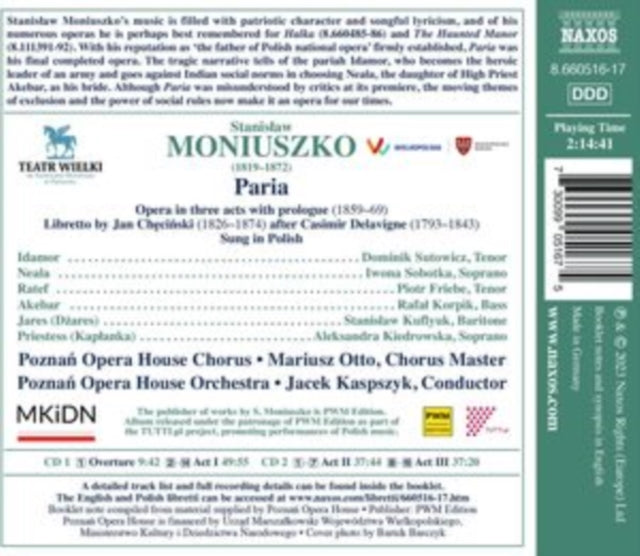 POZNAN OPERA HOUSE O - MONIUSZKO - PARIA - CD