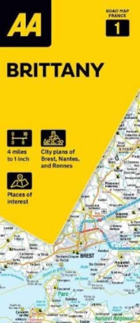 AA Road Map Brittany : 1 - New Sheet map