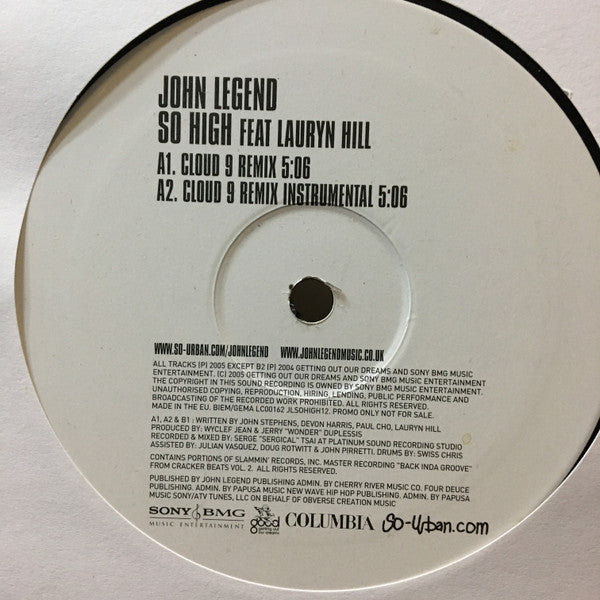 John Legend - So High - Used Vinyl Record 12"