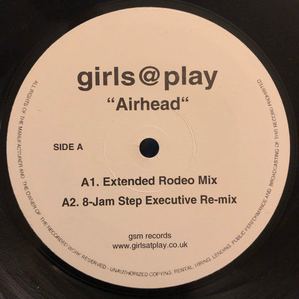 Girls @ Play - Airhead - Used Vinyl Record 12"