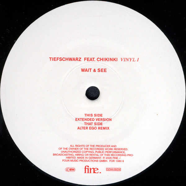 Tiefschwarz - Wait & See (Vinyl I) - Used Vinyl Record 12"