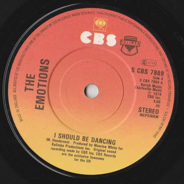 Emotions - I Should Be Dancing - Used Vinyl Record 7"