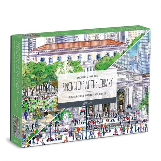 Galison - Michael Storrings Springtime at the Library 500 Piece Double