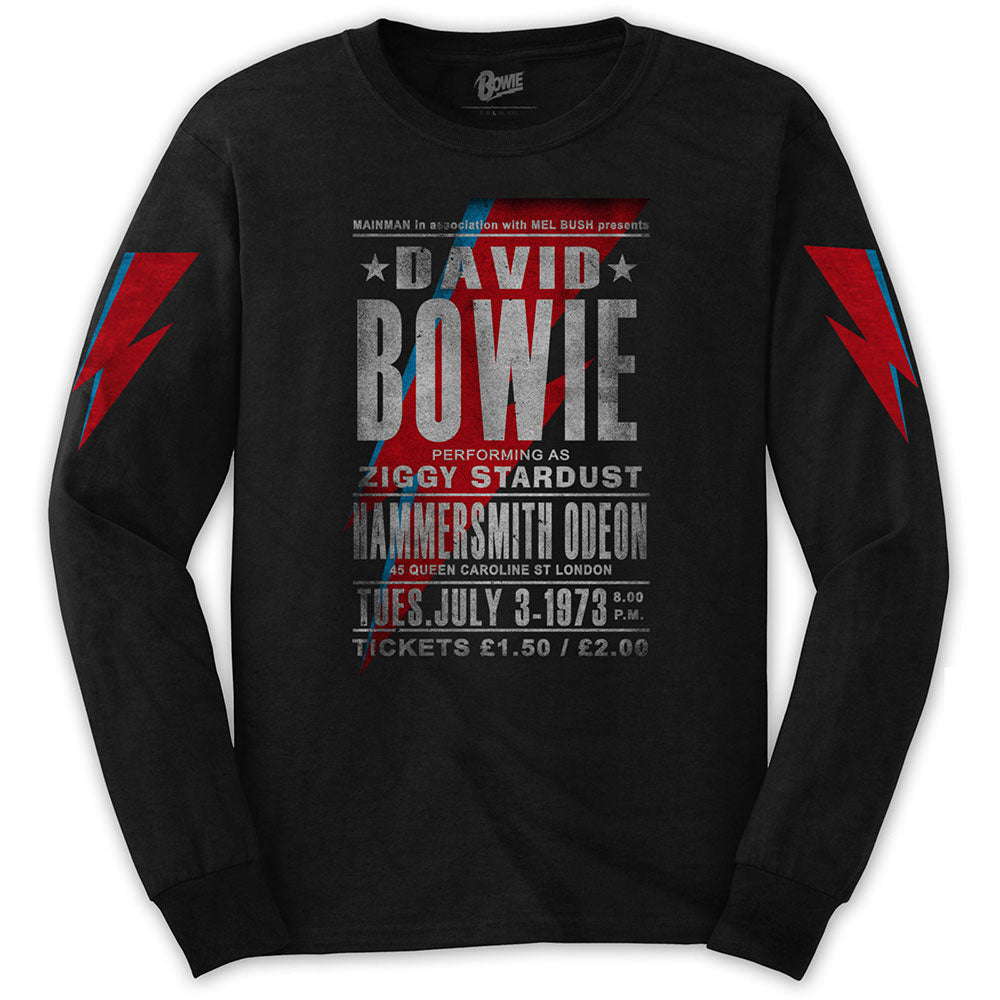 David Bowie - tshirt - Unisex - X-Large - Long Sleeves - Hammersmith O