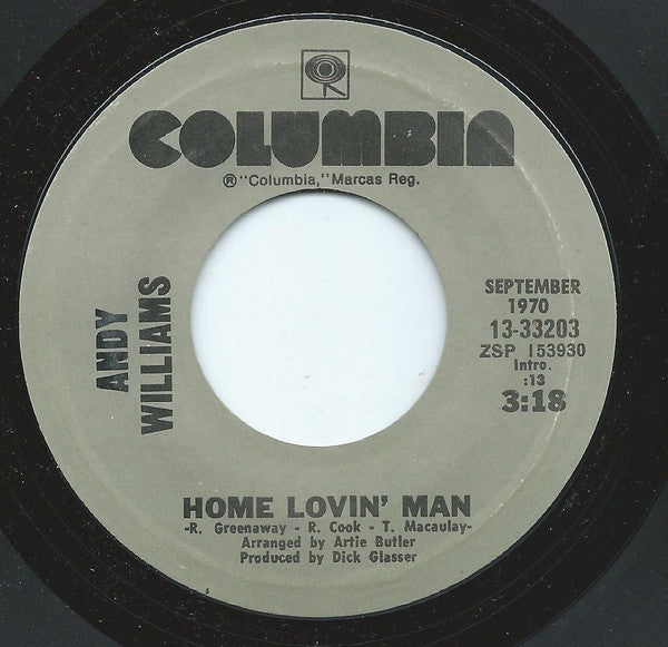 Andy Williams - Home Lovin' Man / (Where Do I Begin) Love Story - Use