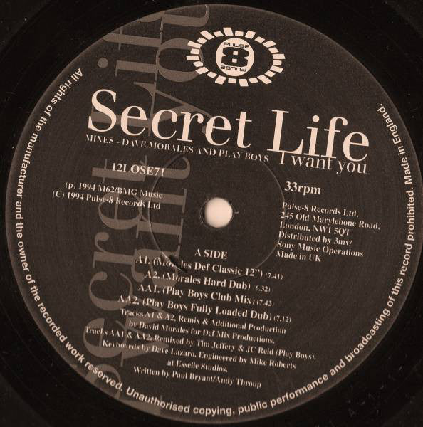 Secret Life - I Want You - Used Vinyl Record 12"