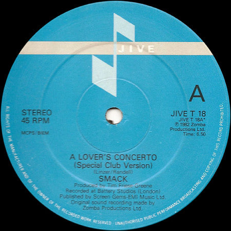 Smack - A Lover's Concerto - Used Vinyl Record 12"