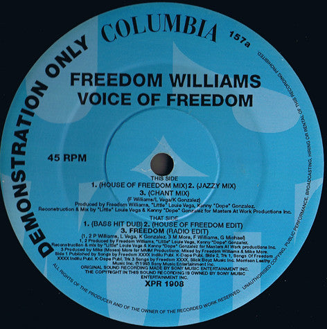 Freedom Williams - Voice Of Freedom - Used Vinyl Record 12"